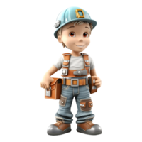 AI generated 3D Rendering of a Construction Worker on Transparent Background - Ai Generated png