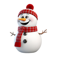 AI generated 3D Rendering of a Winter Snowman on Transparent Background - Ai Generated png