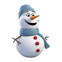 AI generated 3D Rendering of a Winter Snowman on Transparent Background - Ai Generated png