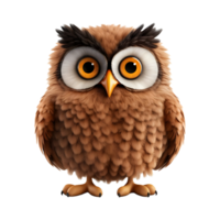 AI generated 3D Rendering of a Beautiful Owl on Transparent Background - Ai Generated png