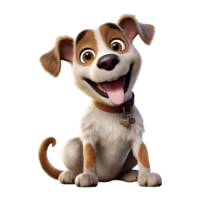 ai generado 3d representación de un sonriente perro en transparente antecedentes - ai generado png