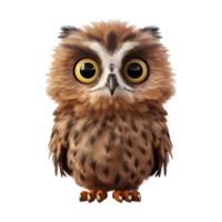 AI generated 3D Rendering of a Beautiful Owl on Transparent Background - Ai Generated png