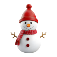 AI generated 3D Rendering of a Winter Snowman on Transparent Background - Ai Generated png