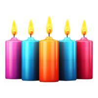 AI generated 3D Rendering of a Beautiful Colorful Candle on Transparent Background - Ai Generated png