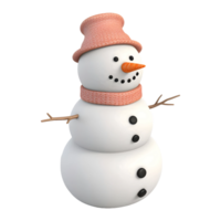 AI generated 3D Rendering of a Winter Snowman on Transparent Background - Ai Generated png