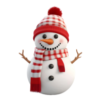 AI generated 3D Rendering of a Winter Snowman on Transparent Background - Ai Generated png