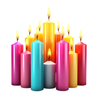 AI generated 3D Rendering of a Beautiful Colorful Candle on Transparent Background - Ai Generated png