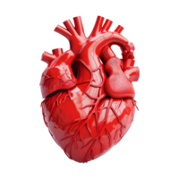 ai generado 3d representación de un humano corazón en transparente antecedentes - ai generado png