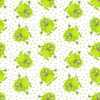 Cute pattern with funny monsters. Seamless vector print with abstract monster for baby textile.