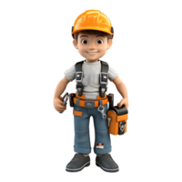 AI generated 3D Rendering of a Construction Worker on Transparent Background - Ai Generated png