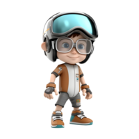 AI generated 3D Rendering of a Male Character Cartoon on Transparent Background - Ai Generated png