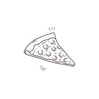 mano dibujado ilustración de rebanado Pizza icono. garabatear vector bosquejo ilustración