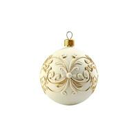 AI generated Detailed and Festive Silver Christmas Ornament, Perfectly Isolated on White photo