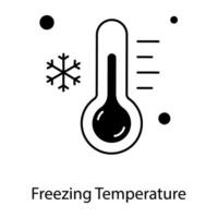 Check out this line style icon of freezing temperature vector