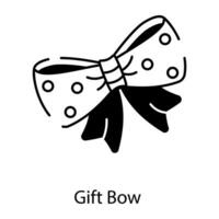 Handy linear icon of a gift bow vector