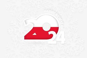 New Year 2024 for Poland on snowflake background. vector