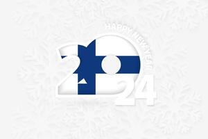 New Year 2024 for Finland on snowflake background. vector