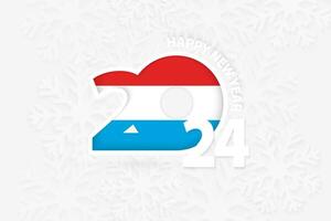 New Year 2024 for Luxembourg on snowflake background. vector