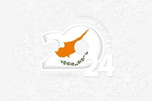 New Year 2024 for Cyprus on snowflake background. vector