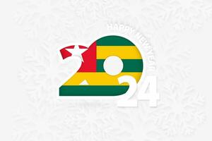 New Year 2024 for Togo on snowflake background. vector