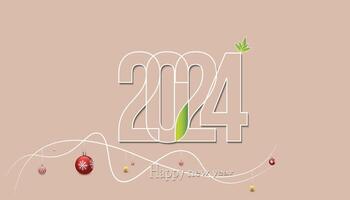 2024 happy new year text for greeting card vector