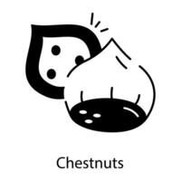 Check out this linear icon of chestnuts vector