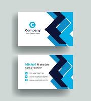 Double-sided creative Professional modern simple unique blue minimalist gold elegant vector blank vertical and clean business card design print template