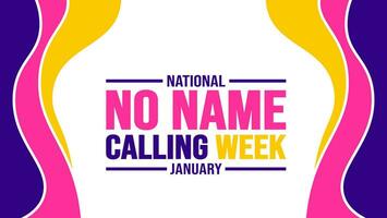 January is No Name-Calling Week background template. Holiday concept. background, banner, placard, card, and poster design template with text inscription and standard color. vector illustration.