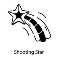 Premium line style icon of a shooting star vector