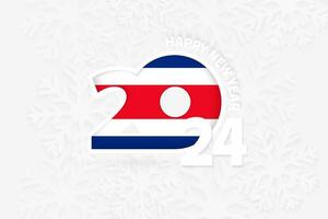 New Year 2024 for Costa Rica on snowflake background. vector