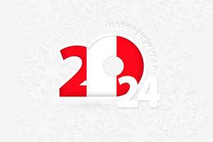 New Year 2024 for Peru on snowflake background. vector
