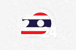 New Year 2024 for Thailand on snowflake background. vector