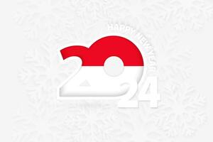 New Year 2024 for Indonesia on snowflake background. vector