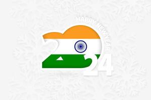 New Year 2024 for India on snowflake background. vector