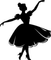 Ballerina dance icon silhouette vector illustration flat sign. AI generated illustration.