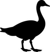 Goose silhouette. Bird element illustration in simple flat style isolated on white background. Vector symbol design from farm collection. AI generated illustration.