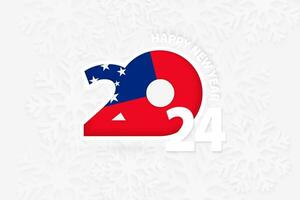 nuevo año 2024 para Samoa en copo de nieve antecedentes. vector