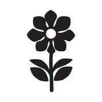 un negro silueta flor silueta clipart en un blanco antecedentes vector