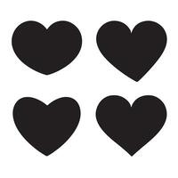 A black Silhouette Heart set Clipart on a white background vector