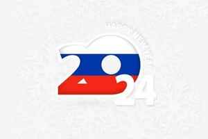 New Year 2024 for Russia on snowflake background. vector