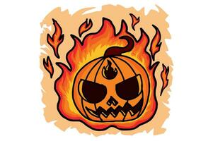 Halloween Pumpkin Head Sublimation Design vector