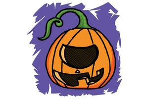 Halloween Pumpkin Head Sublimation Design vector