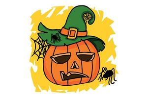 Halloween Pumpkin Head Sublimation Design vector