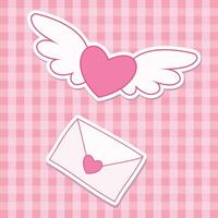 Cute Valentine Themed Art with simple color. Love Valentine Decoration vector design icon arts