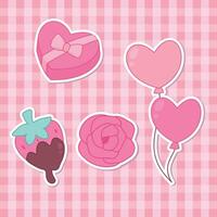 Cute Valentine Themed Art with simple color. Love Valentine Decoration vector design icon arts