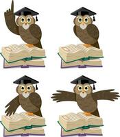 Owl Professor Set vector