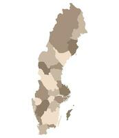 Map of Sweden. Sweden provinces map vector