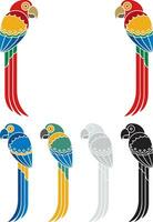 Parrots Decorative Set vector