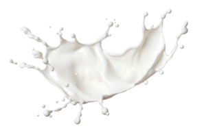 AI generated Milk drops and splashes isolated on transparent background. Abstract background with splashing white liquid png