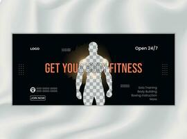 Social Media Cover Design for Gym and Body Fitness vector